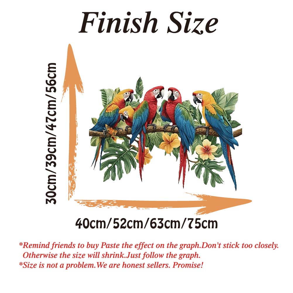 3Pcs Parrots on Branch Wall St - Baby Nursery Wall Mural 리뷰 및 가격