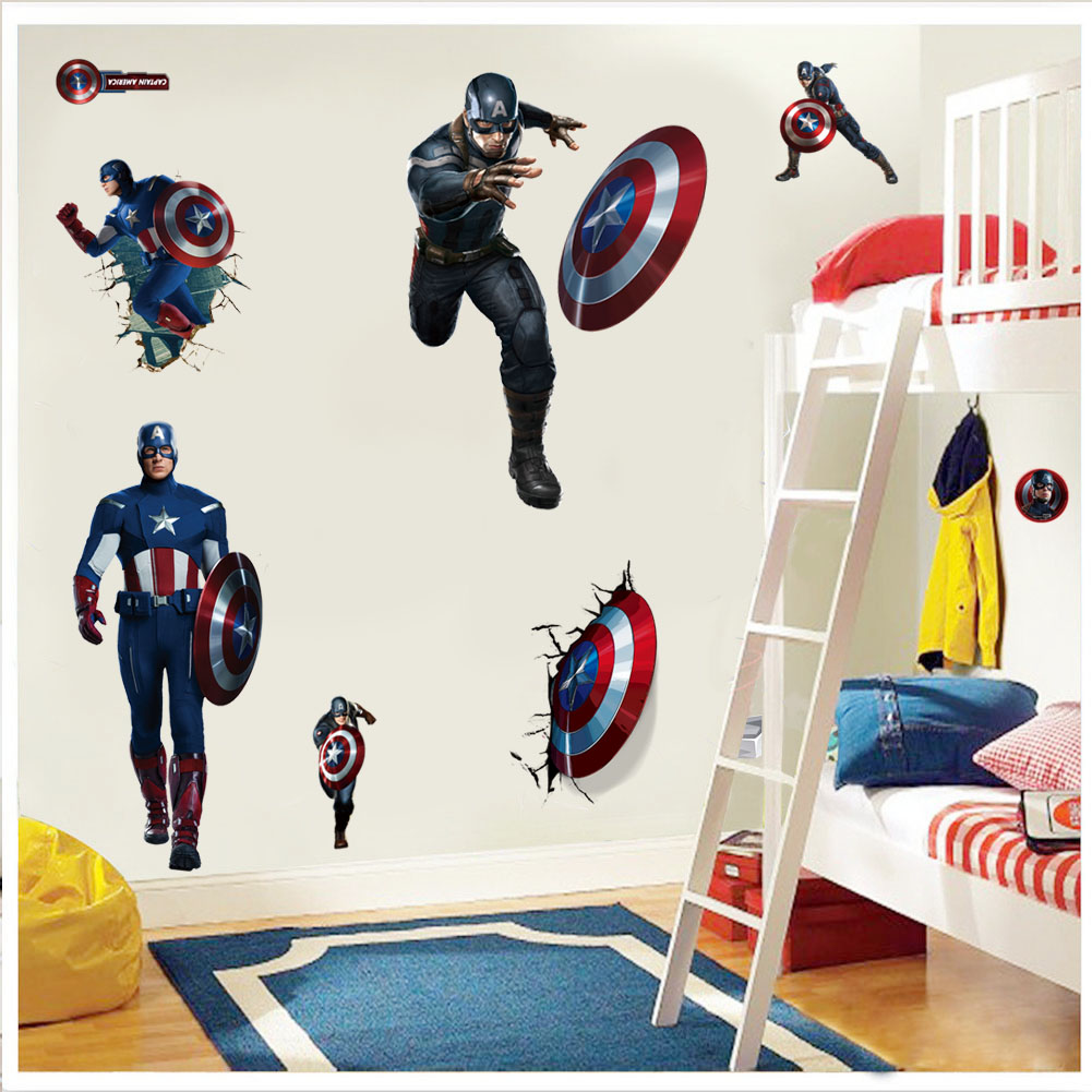 Spiderman Super Captain Americ - Baby Nursery Wall Decals 리뷰 및 가격