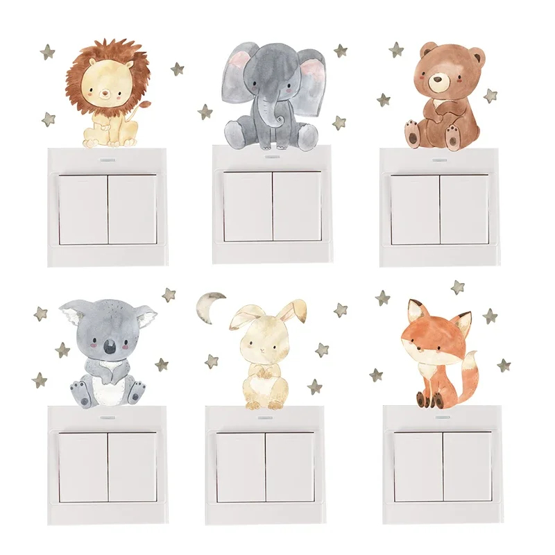 1/2/4/6set Cartoon Animals Wal - Baby Nursery Wall Decals 리뷰 및 가격