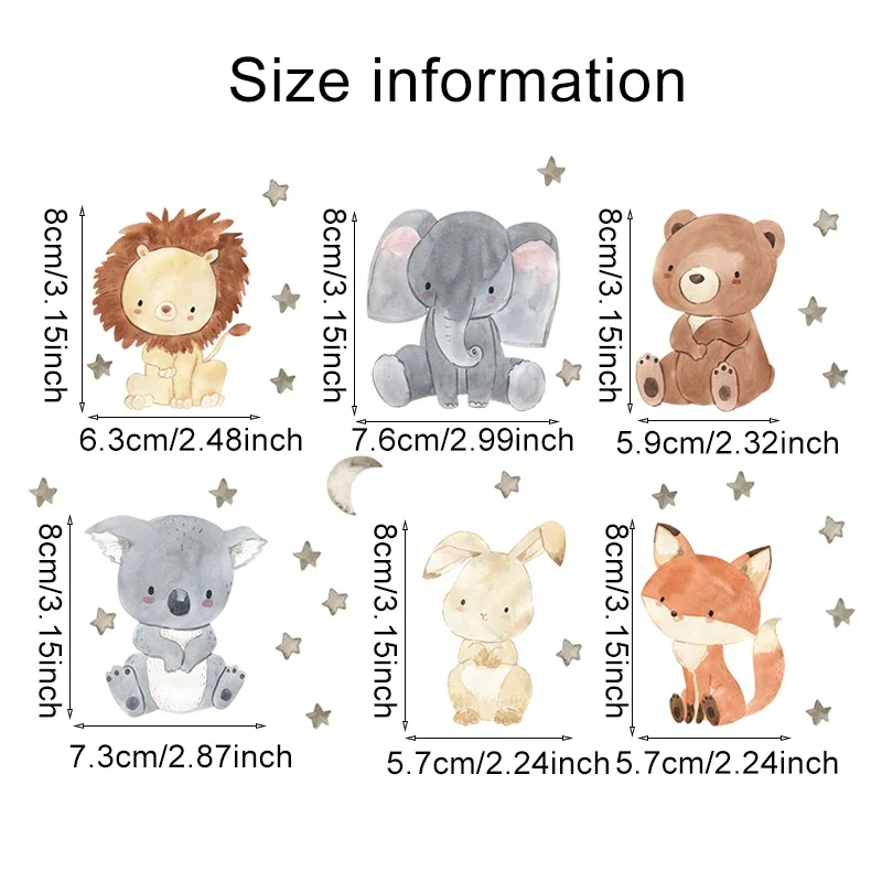 1/2/4/6set Cartoon Animals Wal - Baby Nursery Wall Decals 리뷰 및 가격