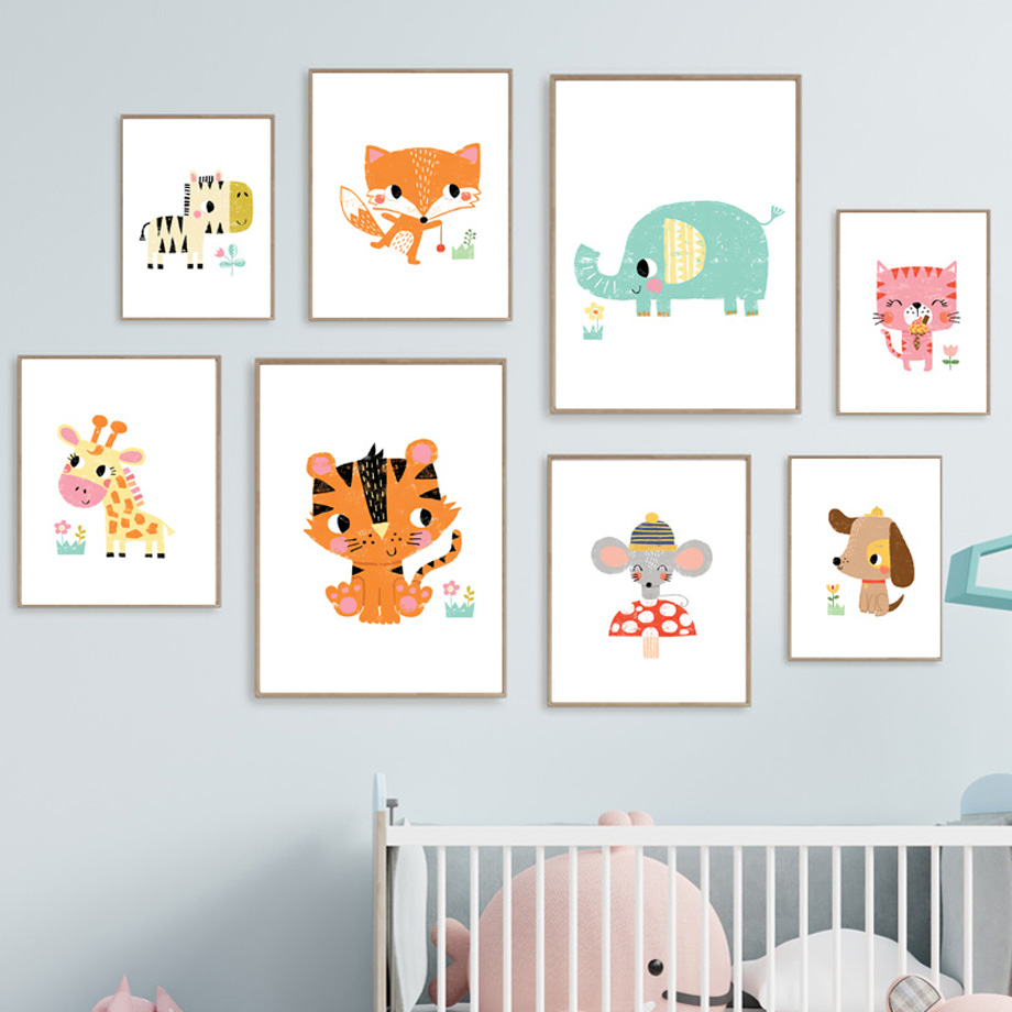 Cartoon Baby Animal Nursery Wa - Baby Zoo Nursery 리뷰 및 가격