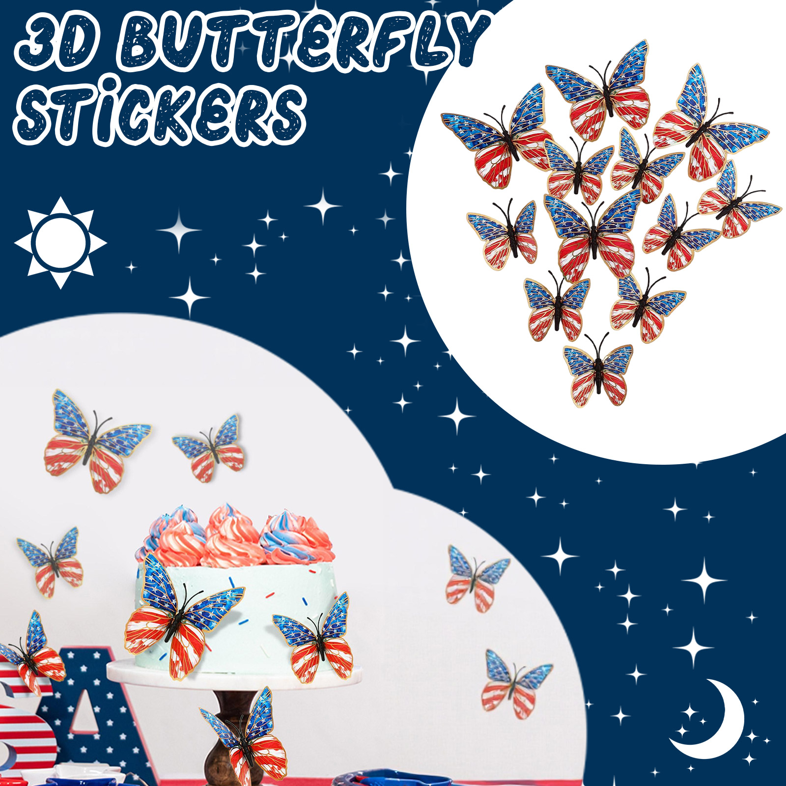 3d Butterfly Wall Stickers Ame - Baby Nursery Wall Decals 리뷰 및 가격