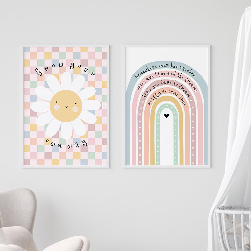 Sun Flower Rainbow Cloud Heart - Baby Nursery Kids 리뷰 및 가격
