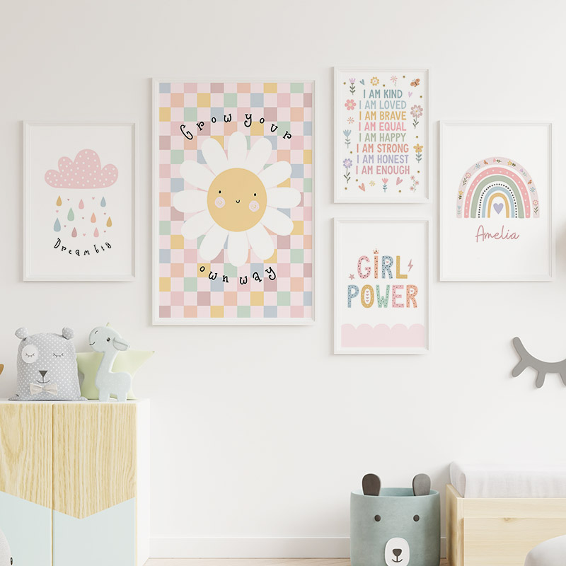 Sun Flower Rainbow Cloud Heart - Baby Nursery Kids 리뷰 및 가격